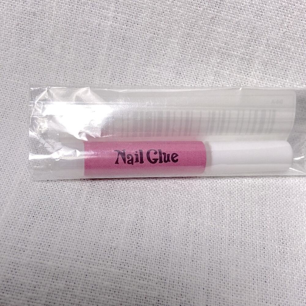 Silver Glitter Press On Nails 25 Pc Set Long Coffin Shape Marble Design w/ Glue - Picture 5 of 5